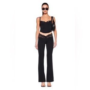 I.AM.GIA Black Lace-Trim Bootcut Pants